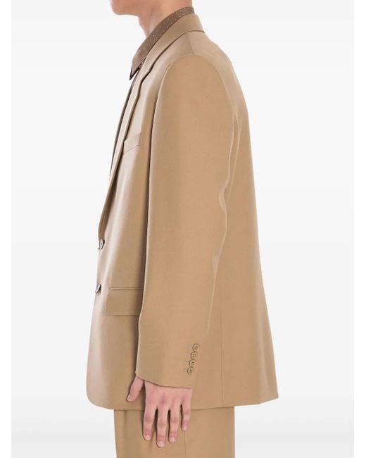 Saint Laurent Natural Single-Breasted Wool Jacket for men