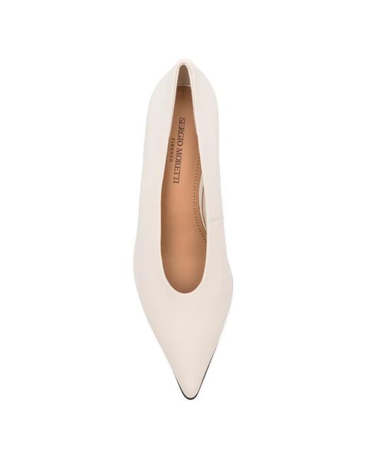 SERGIO MORETTI FIRENZE White Pointed-Toe Pumps