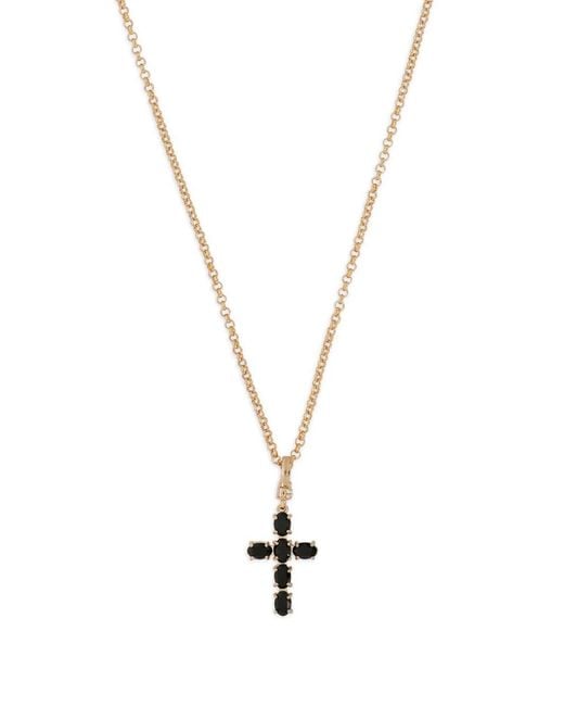 Dolce & Gabbana White Cross Charm Chain Necklace