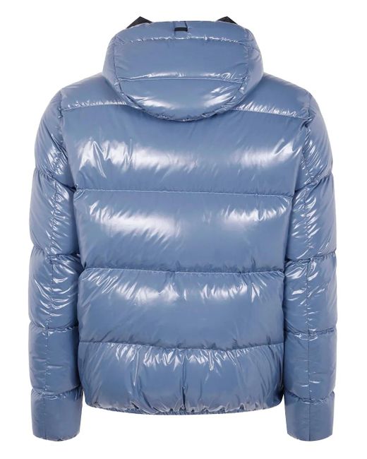 Herno Blue Hooded Quilted Jacket for men
