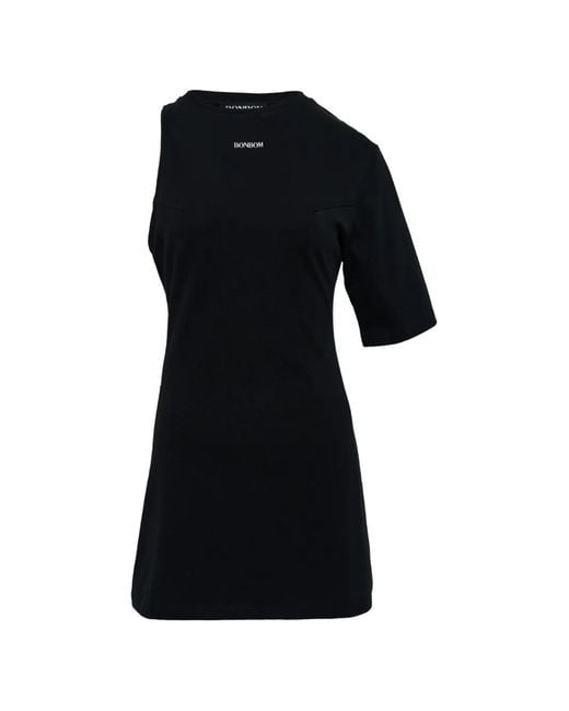 BONBOM Black Cut-Out Jersey Mini Dress