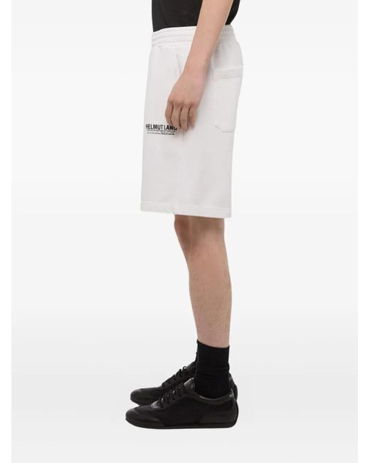 Helmut Lang White Logo-Print Shorts for men