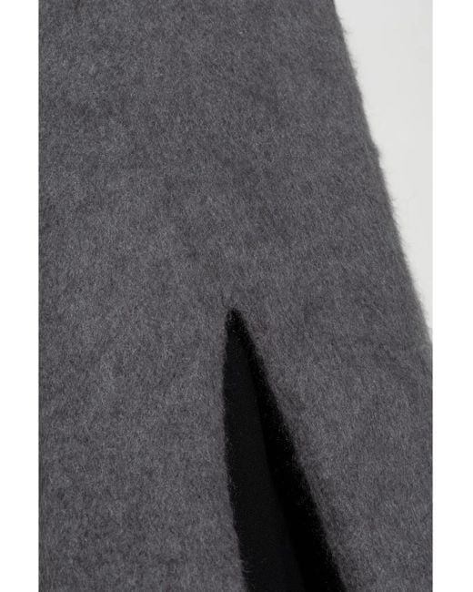 Jil Sander Gray Front-Slit Knitted Maxi Dress