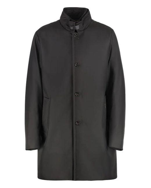 Moorer Black Buttoned Parka Coat for men