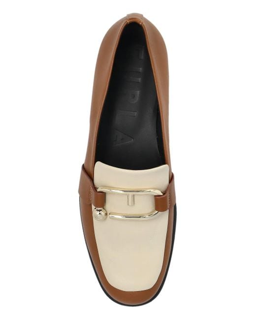 Furla Brown Brandy Loafers