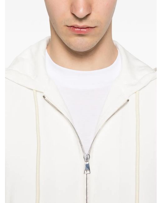 Yes London White Zip-Fastening Hoodie for men