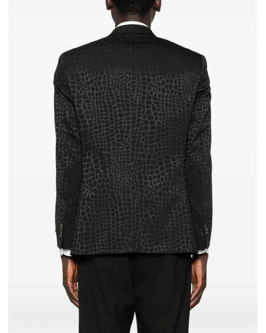 Karl Lagerfeld Black Clever Patterned Blazer for men
