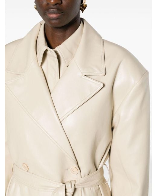 Frankie Shop Natural Neutral Tina Faux-leather Trench Coat