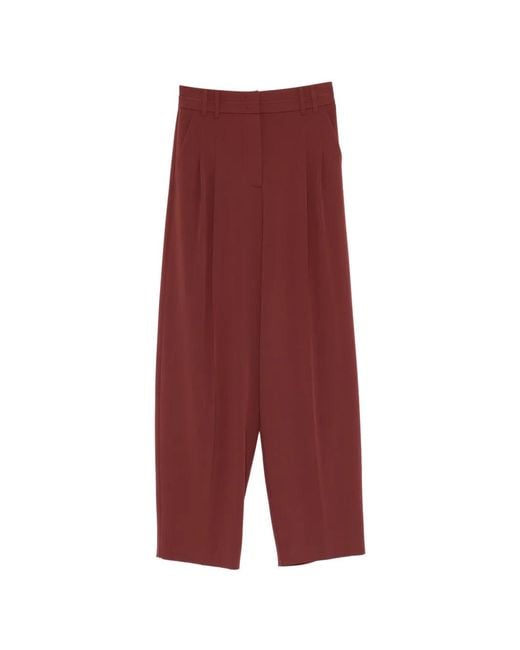 Patrizia Pepe Red Pleated Palazzo Pants
