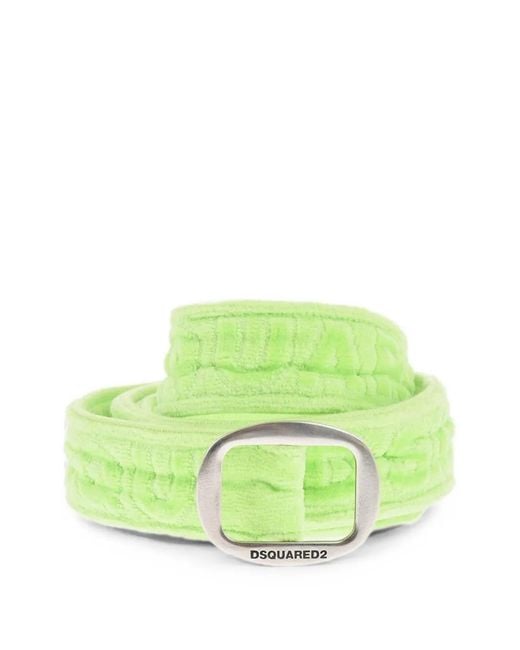 DSquared² Green Twin Beach Logo-Embossed Terry Belt