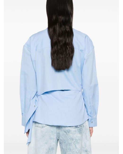 Marques'Almeida Blue Asymmetric-design Cotton Shirt