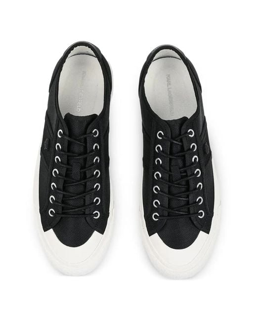 Karl Lagerfeld White Logo-Patch Lace-Up Sneakers for men