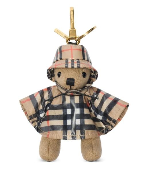Burberry Metallic Thomas Bear Check-Pattern Keyring