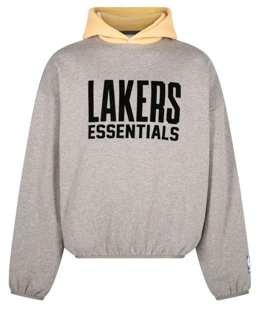 Fear Of God Gray Essentials Lakers Hoodie for men