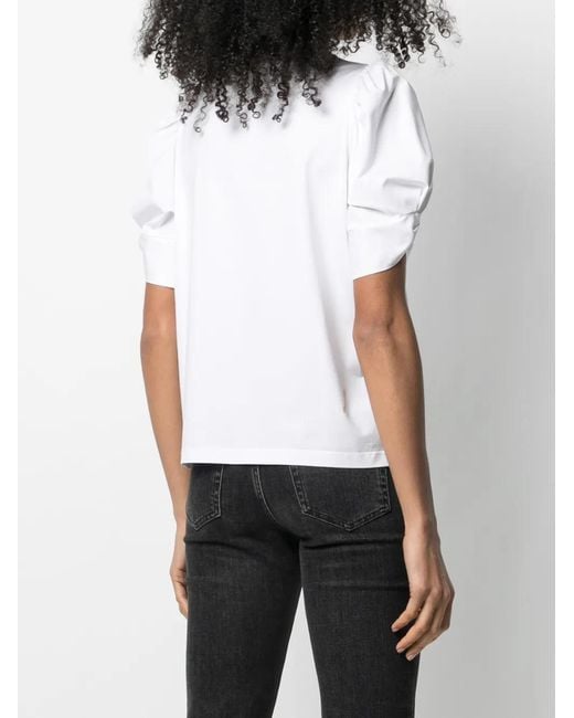 Karl Lagerfeld White Puffy Sleeve T-Shirt