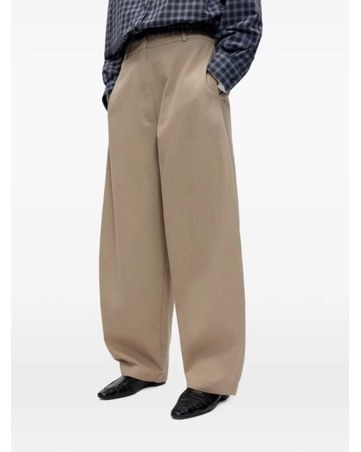 Cordera Natural Curved-Leg Cotton Trousers