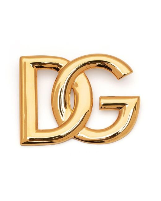 Dolce & Gabbana Metallic Brosche mit DG-Logo