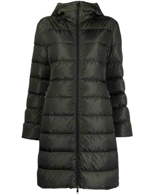 Moncler Green Dombes Belted Padded Coat