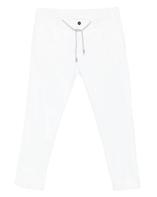 Eleventy White Drawstring Trousers for men