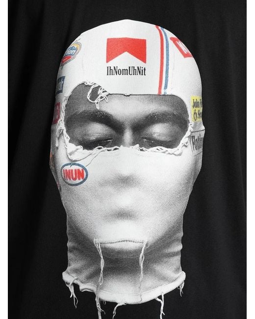 Ih Nom Uh Nit Black Graphic-Print Cotton T-Shirt for men
