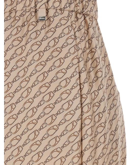 Herno Natural Patterned Drawstring-Fastening Trousers