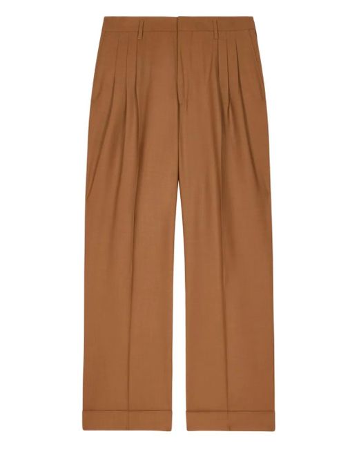Pantalones rectos de lana Paul Smith de hombre de color Brown