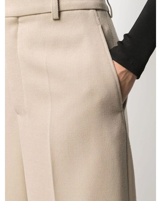 AMI Natural Wide Leg Trousers