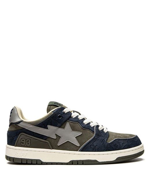 A Bathing Ape Leather Bape Sk8 Sta #5 M2 Low-top Sneakers in Blue for ...
