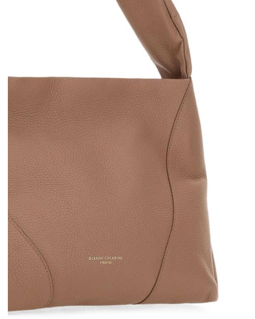 Gianni Chiarini Brown Suria Grained Leather Shoulder Bag