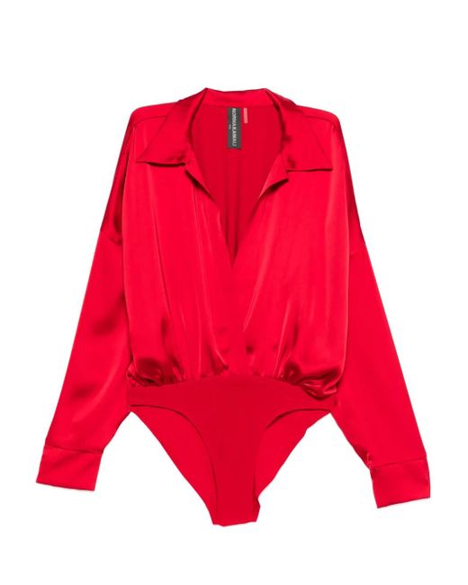 Norma Kamali Satijnen Body in het Red