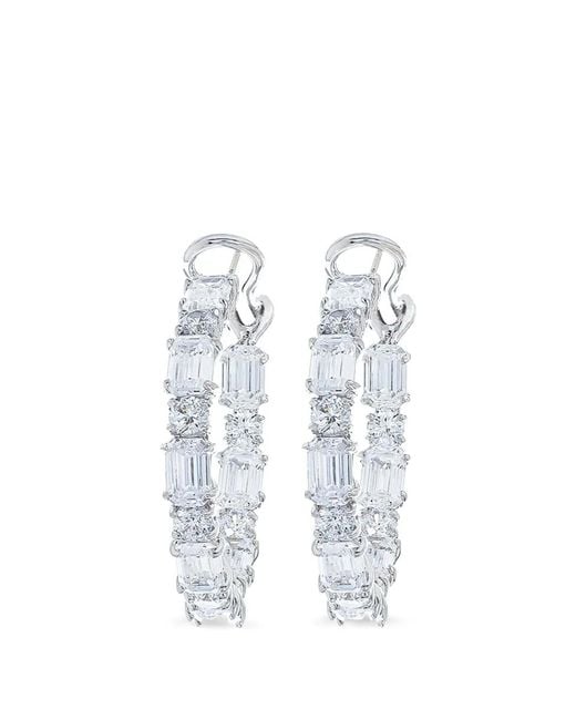 Fantasia by Deserio White Hoop Earrings