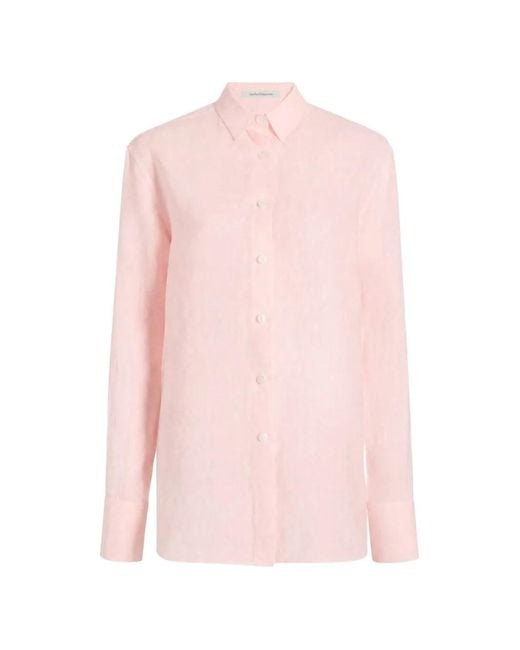 Another Tomorrow Pink Oversized Button-Front Shirt