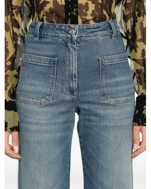 Victoria Beckham Logo-patch Jeans Blue