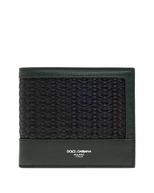 Dolce & Gabbana Green Plongé Woven Calfskin Wallet for men