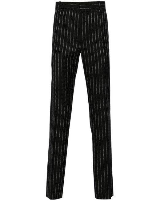 Pantaloni a sigaretta sartoriali di Alexander McQueen in Black da Uomo