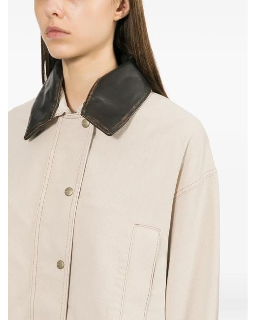 Halfboy Natural Leather Collar Barn Jacket