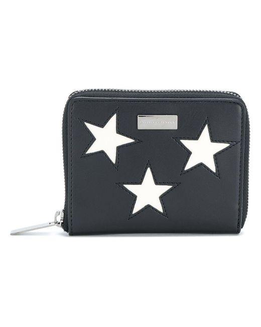 Stella McCartney Black Embroidered Star Zip Around Wallet
