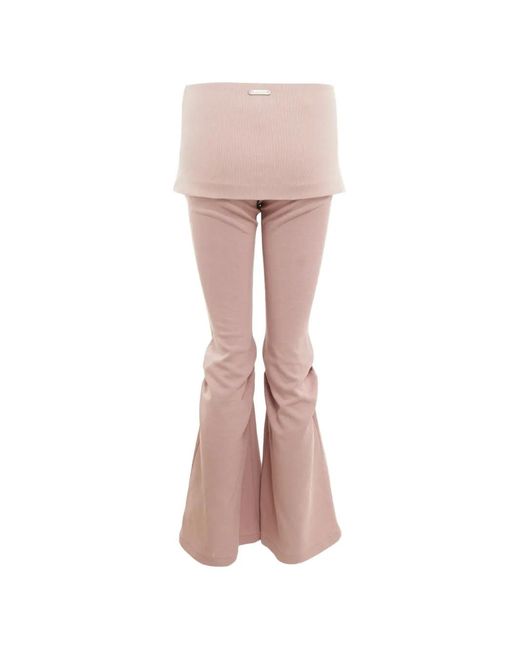 Nach Pink Zip-Detail Flared Pants