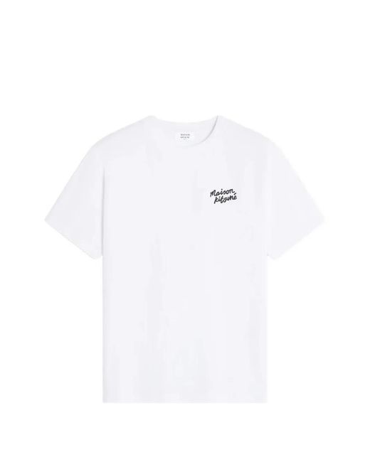 Maison Kitsuné White Logo-Print T-Shirt for men
