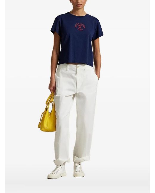 Polo Ralph Lauren Blue Logo-Embroidered T-Shirt