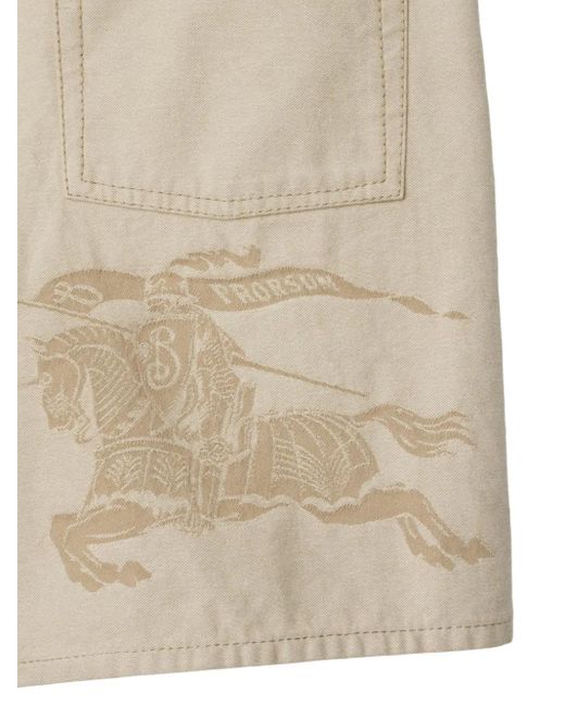 Burberry Natural Denim Pants With Equestrian Emblem for men