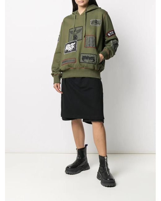 KTZ Green Patch-Detailed Drawstring Hoodie