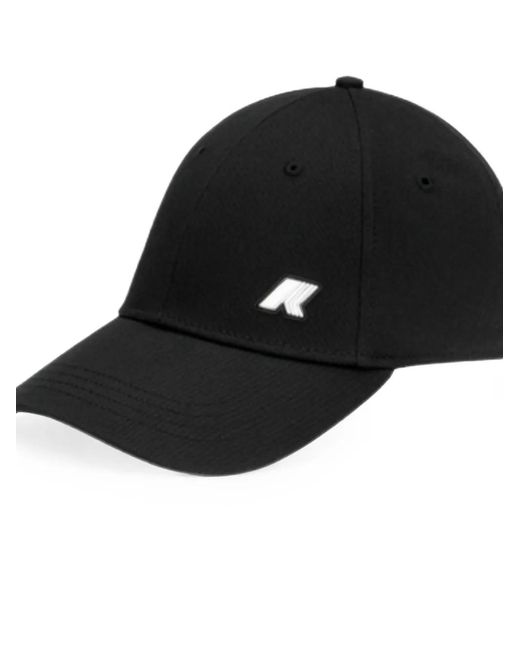 K-Way Black Lily Logo-Patch Baseball Cap for men