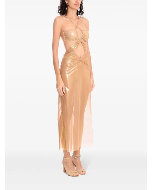 Amir Slama Natural X Jade Picon Cut Out-Detail Midi Dress