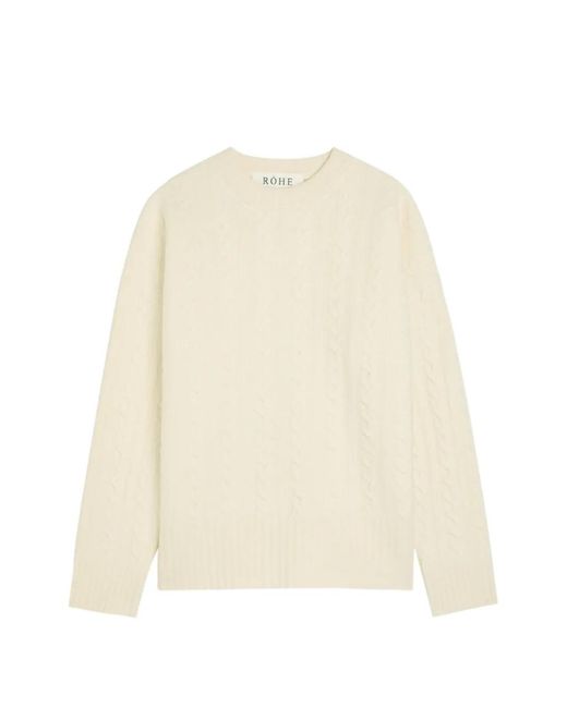 Rohe Natural Cable-Knit Crew-Neck Sweater