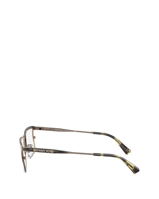 Michael Kors Brown Hidden Hills Matte Rectangle-Frame Glasses for men
