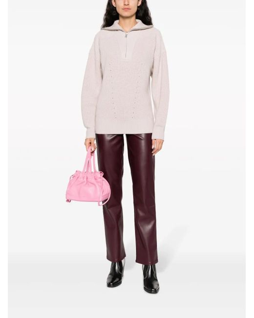 Isabel Marant Pink Benny Half-zip Sweater