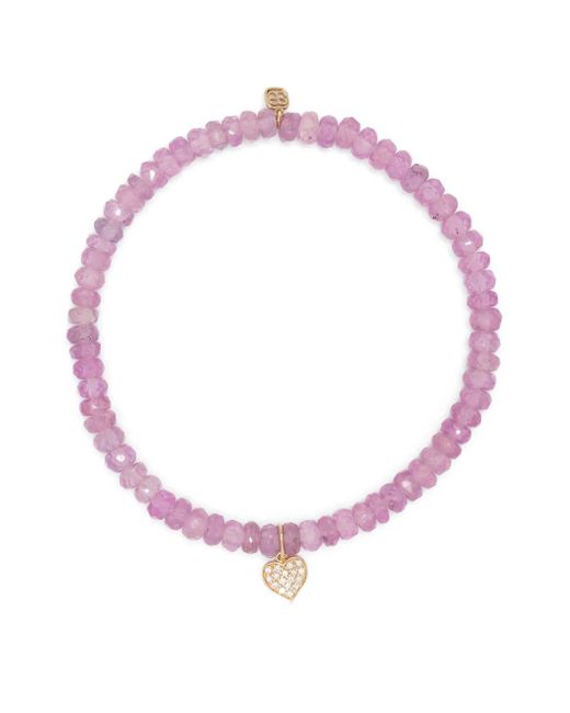 Sydney Evan Pink 14Kt Sapphire Beaded Bracelet