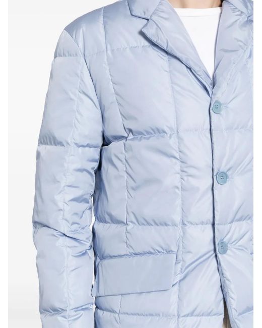 Aspesi Blue Padded Single-Breasted Blazer for men