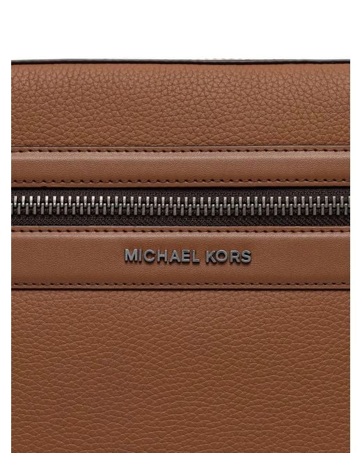 Michael Kors Brown Jet Set Logo-Plaque Pebbled-Leather Shoulder Bag for men